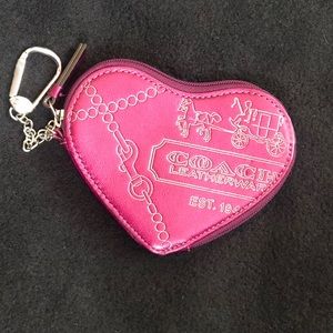 ❤️COACH PINK HEART CHANGE PURSE